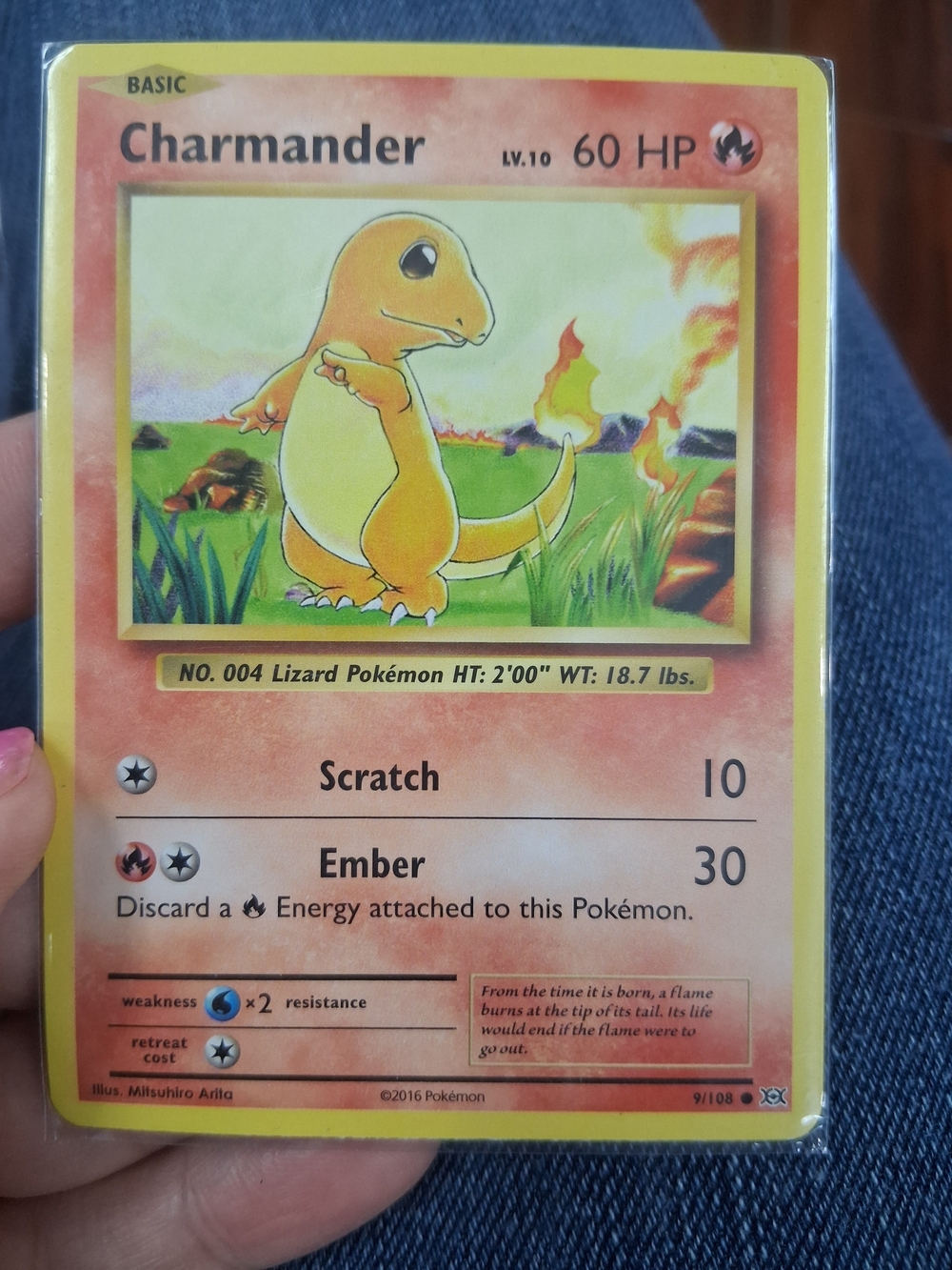 Pokemon Charmander Trading Card Yellow Orange Red